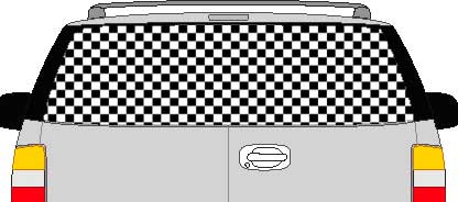 Checkered I Vision Rear Window Mural Decal CLR118