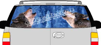 Wolves Vision Rear Window Mural Decal CLR132