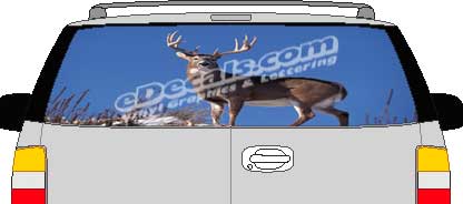Deer I Vision Rear Window Mural Decal CLR138