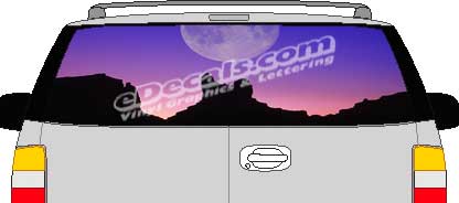 Moon Landscape Vision Rear Window Mural Decal CLR141