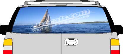 Sailboat Vision Rear Window Mural Decal CLR142