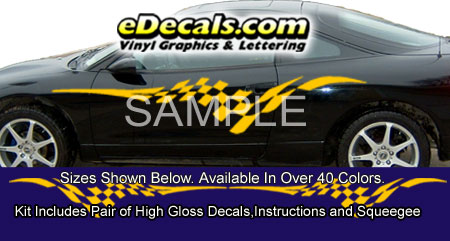 Checkered Flag Full Body Accent Graphic Decal Kit BSA103