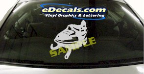 Snowmobile Dirtbike Transportation Cartoon Decal CRT827