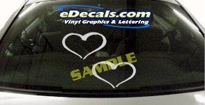 Hearts Outline Cartoon Decal CRT965