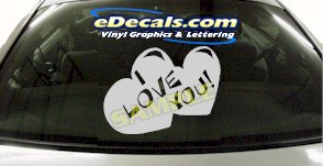 I Love You In Heart Cartoon Decal CRT967