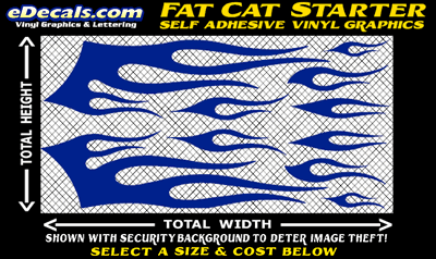 FLM601 Fat Cat Starter Vinyl Graphic Flame Decal Kit