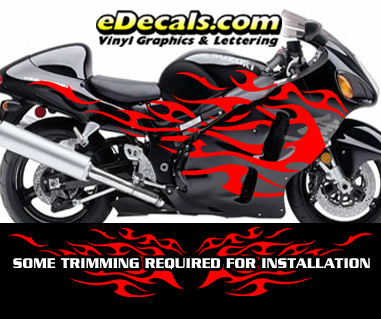 Flame Decal Kit Suzuki Yamaha Kawasaki Metric Bike FLM804