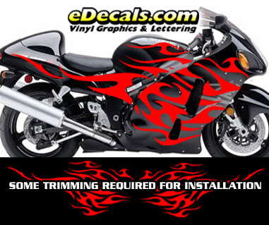 Flame Decal Kit Suzuki Yamaha Kawasaki Metric Bike FLM806