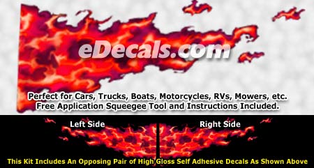 Red Realistic Flame Graphic Decal FLM852