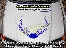Flames Hood Accent Graphic Decal HDA101