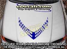 Checkered Hood Accent Graphic Decal HDA102