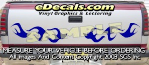 Flames Tribal Tailgate Accent Graphic Decal HDA500