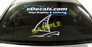 Boat Sailing Water Sport Cartoon Decal SPT104