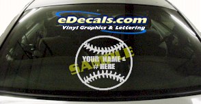 Add Your Name Baseball Ball Sport Cartoon Decal SPT114