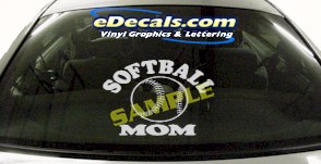 Softball Mom Sports Cartoon Decal SPT180