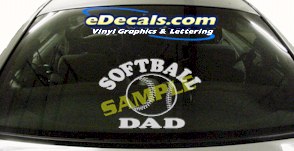 Softball Dad Sports Cartoon Decal SPT181