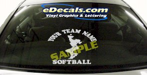 Softball Team Name Here Fielder Sports Cartoon Decal SPT189