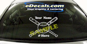 Softball Your Name Here Ball Sports Cartoon Decal SPT190