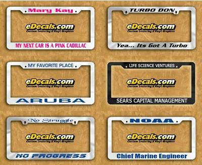 Custom Full Color License Plate Frames - No Minimum - Free Shipping!