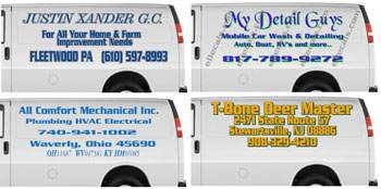 van lettering decals