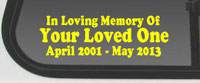 In memory Of Decals