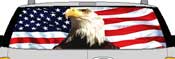 eagle flag  rear window mural decal
