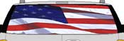 am flag  rear window mural decal