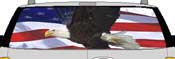 eagle american flag  rear window mural decal