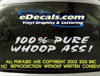  BMP109 Whoop Ass Bumper Sticker Decal
