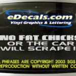 BMP110 No Fat Chicks Car Bumper Sticker Decal