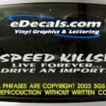 BMP121 Speed Kills Bumper Sticker Decal