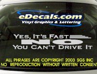  BMP122 Yes It's Fast Bumper Sticker Decal