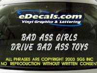  BMP125 Bad Ass Girls Bumper Sticker Decal