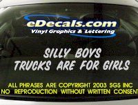  BMP126 Silly Boys Bumper Sticker Decal