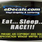 BMP127 Eat Sleep Race Bumper Sticker Decal