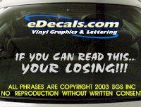BMP128 Your Losing Bumper Sticker Decal