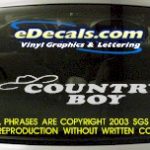 BMP130 Country Boy Bumper Sticker Decal