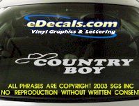  BMP130 Country Boy Bumper Sticker Decal