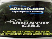  BMP131 Country Girl Bumper Sticker Decal