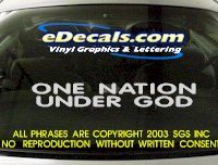  BMP132 One Nation Under God Bumper Sticker Decal