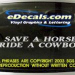 BMP136 Save A Horse Cowboy Bumper Sticker Decal