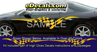 BSA103 Checkered Flag Full Body Accent Graphic Decal Kit