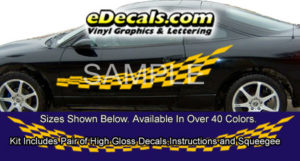 BSA108 Checkered Flag Full Body Accent Graphic Decal Kit