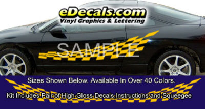 BSA108 Checkered Flag Full Body Accent Graphic Decal Kit