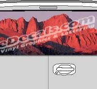CLR104 Mountains Vision Rear Window Mural Decal