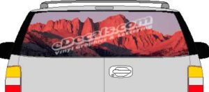 CLR104 Mountains Vision Rear Window Mural Decal