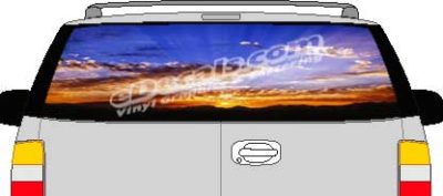 CLR107 Cloudy Sky Vision Rear Window Mural Decal