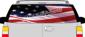 CLR109 American Flag 1 Vision Rear Window Mural Decal