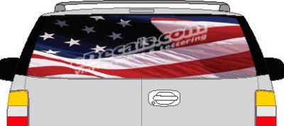 CLR109 American Flag 1 Vision Rear Window Mural Decal