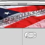 CLR110 American Flag 2 Vision Rear Window Mural Decal